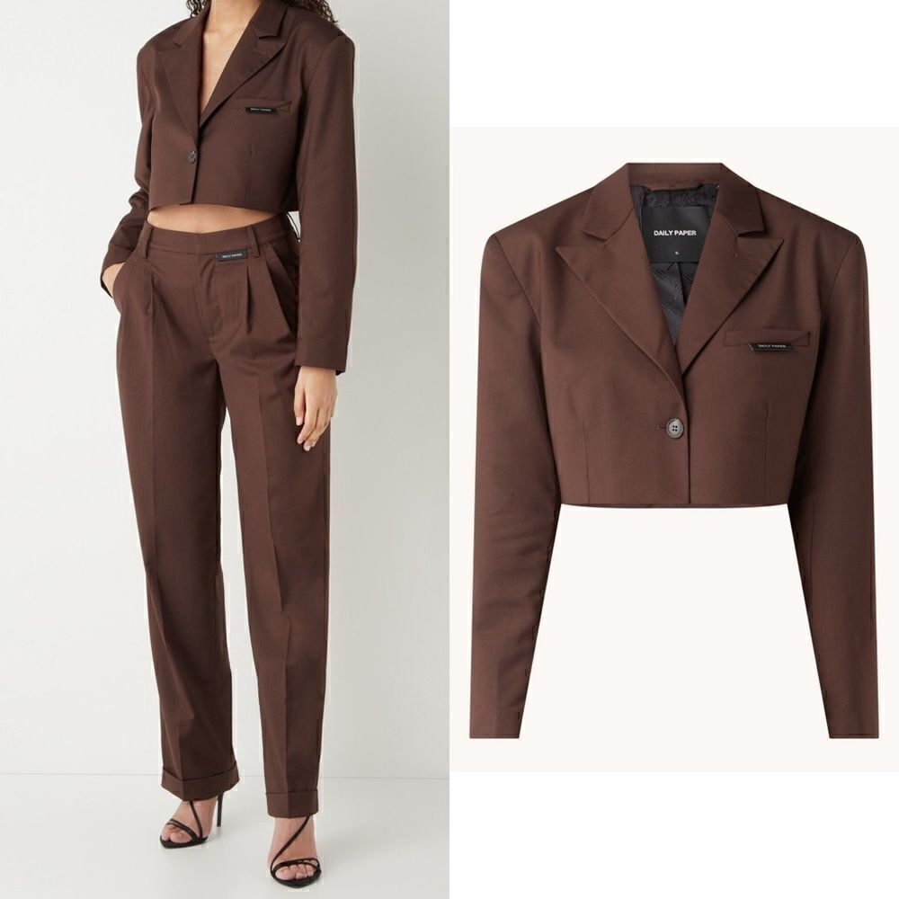 Daily Paper Marimba Brown Blazer Cropped Size XS